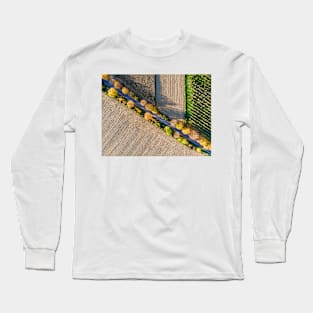 Aerial view of autumn country road Long Sleeve T-Shirt